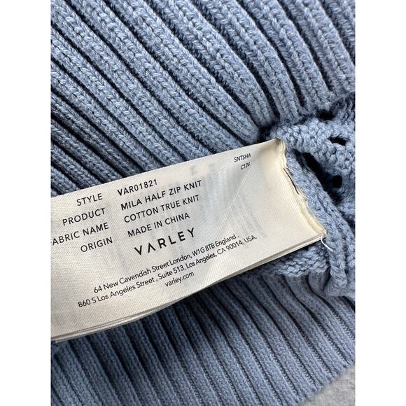 Varley Mila Half Zip Sleeveless Sweater Light Blue Size Small - Picture 7 of 9